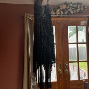 Black layered short dress